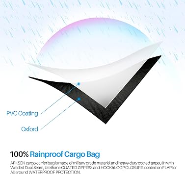 ARKSEN 57 Inch Waterproof Cargo Carrier Bag, 12.72 Cubic Feet Luggage Storage(56.5 L x 19.68 W x 20 H) for Car Truck SUV RV or Trailer