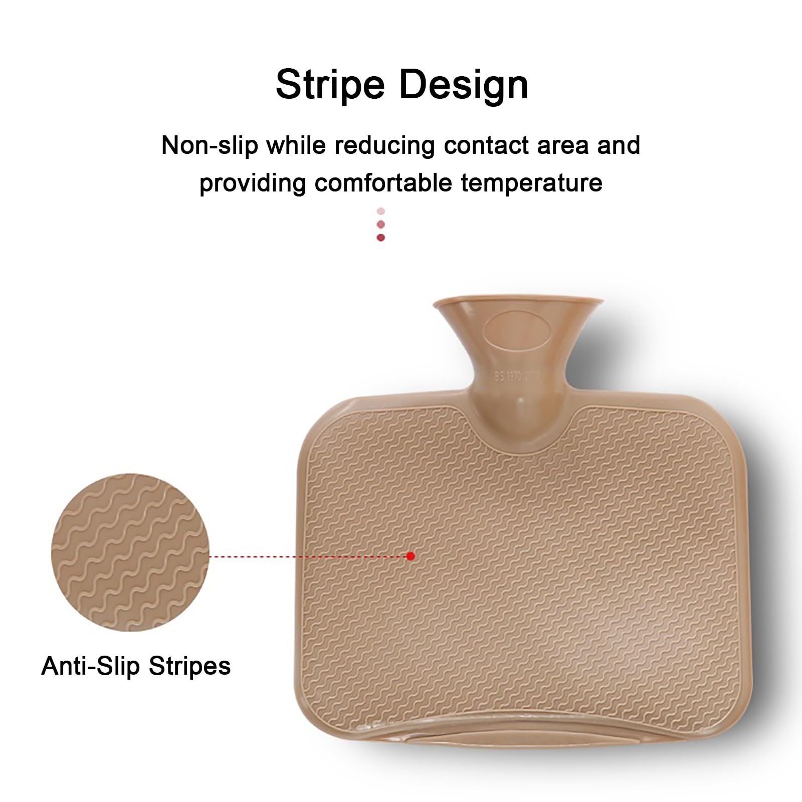 Bouillotte portable, bouillotte en PVC, avec housse en velours amovible, thérapie par le chaud et le froid (marron)