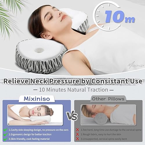 Miniatura 2 de Almohada de apoyo para el cuello, almohada cervical de espuma viscoelástica, dispositivo de tracción cervical, almohada cervical para dormir de