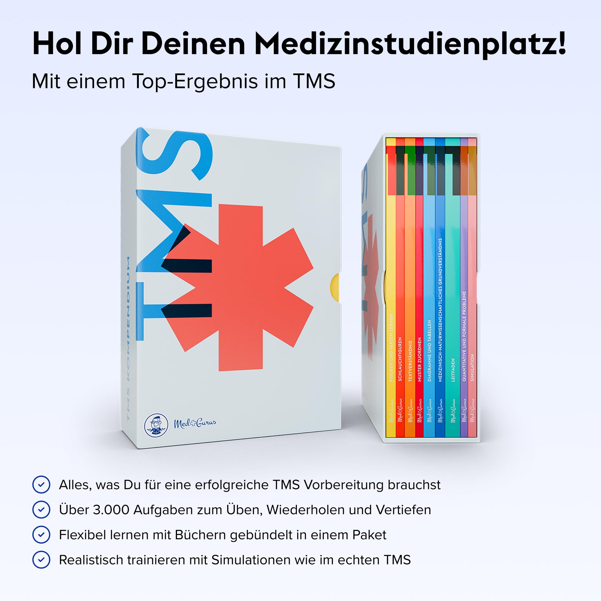 MedGurus - TMS Kompendium 2026 - Ideale Vorbereitung auf den Medizinertest mit 3.000+ Übungsaufgaben, Leitfaden und TMS Simulation - Erfolgreich ins Medizinstudium