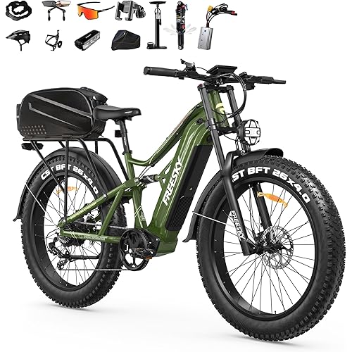 FREESKY 2500W BAFANG Motor Electric Bike for Adults, 48V 30Ah Samsung Cells Battery Ebike 120 Miles, 38+MPH, 26" Fat Tire Dirt All-Terrain Mountain E Bike, Full Suspension, UL 2849 Certified by TÜV