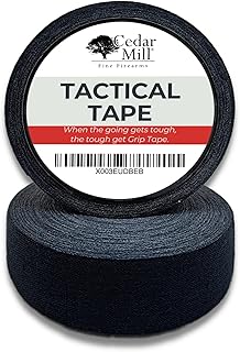 Magazine Protective Black Tactical Tape 1 Inch x 21.87 Yards - Water Resistant Grip Gun Wrap to Improve Handles, Non-Adhesive Multipurpose Military Tape for Guns, Rifle, and Shotgun - 2-Pack