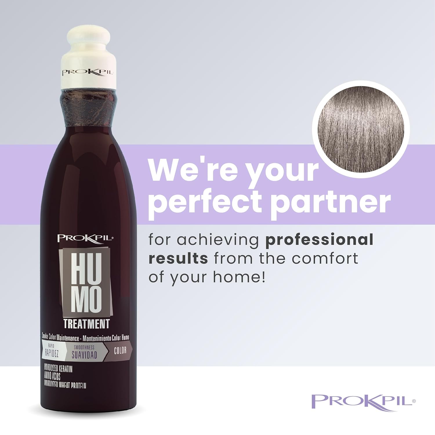Prokpil Treatment Smoke Maintenance Nuance Dark Gray Mask for Blonde Hair | Matizante Humo Tratamiento y Mantenimiento Natural Matizador Con Brisos Gris Profundo (Regular Size 10oz-300ml) - Image 3