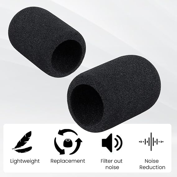 2-Pack Foam Windscreen Compatible with Audio-Technica ATR2500X/AT-4040/AT2020/ATR2500/AT2035 Microphones Pop Filter & Windshield