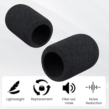 2-Pack Foam Windscreen Compatible with Audio-Technica ATR2500X/AT-4040/AT2020/ATR2500/AT2035 Microphones Pop Filter & Windshield
