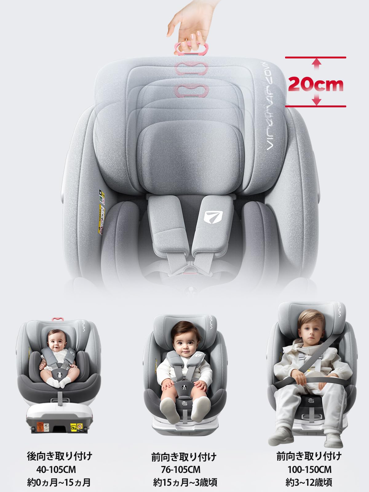 チャイルドシート360° 回転式新生児から4歳頃まで Amazon | heekin チャイルドシート 360°回転式 ISOFIX トップテザー