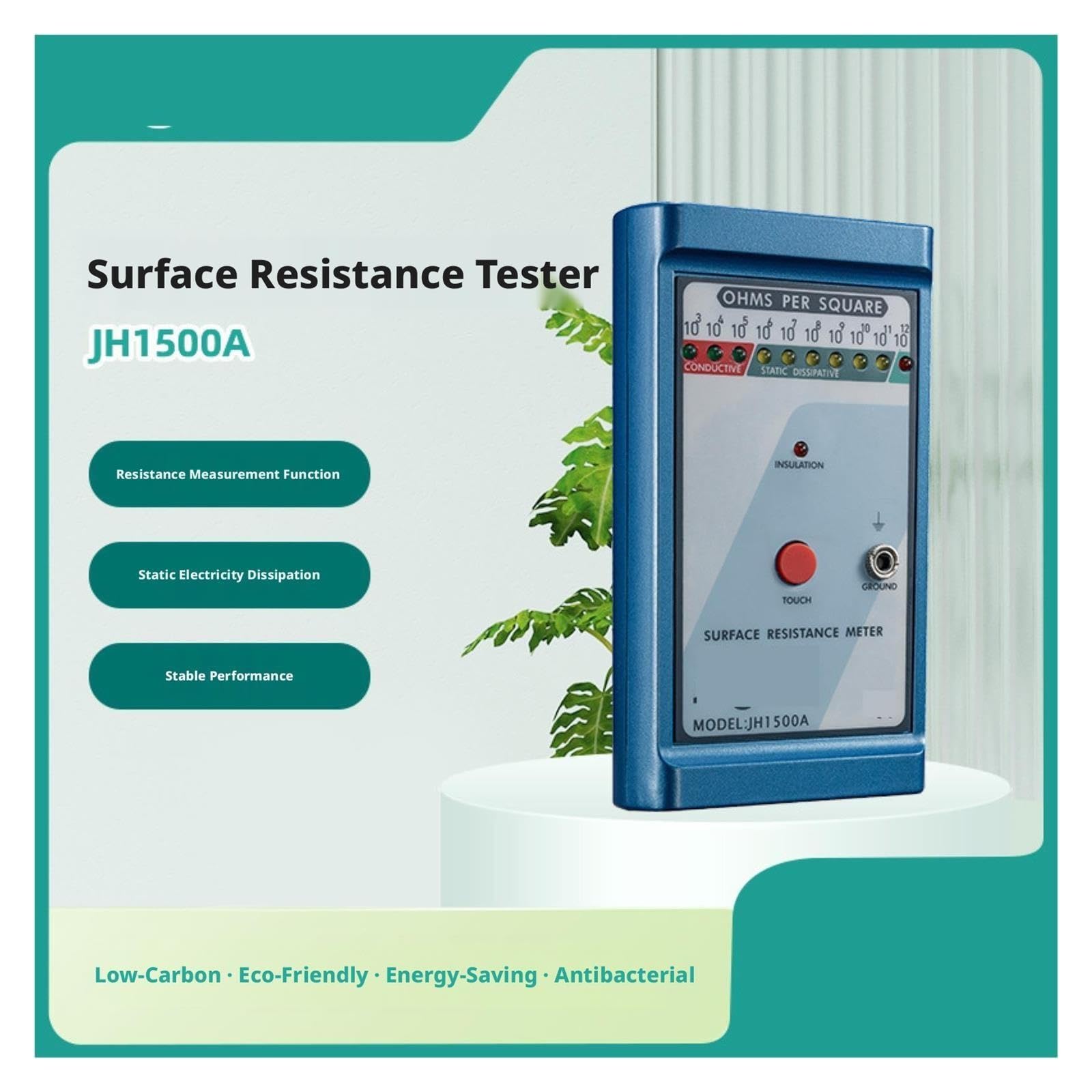 Multimetr cyfrowy, JH1500A Precyzyjny tester rezystancji powierzchniowej ASTM D-257 Miernik ESD