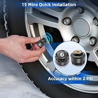 KAOLALI T12-6 Vezeték Nélküli Napelemes Gumiabroncs Nyomásfigyelő Rendszer 6 Kerékhez - 9,9 Bar/144 PSI, Autó, Lakókocsi, Busz 8