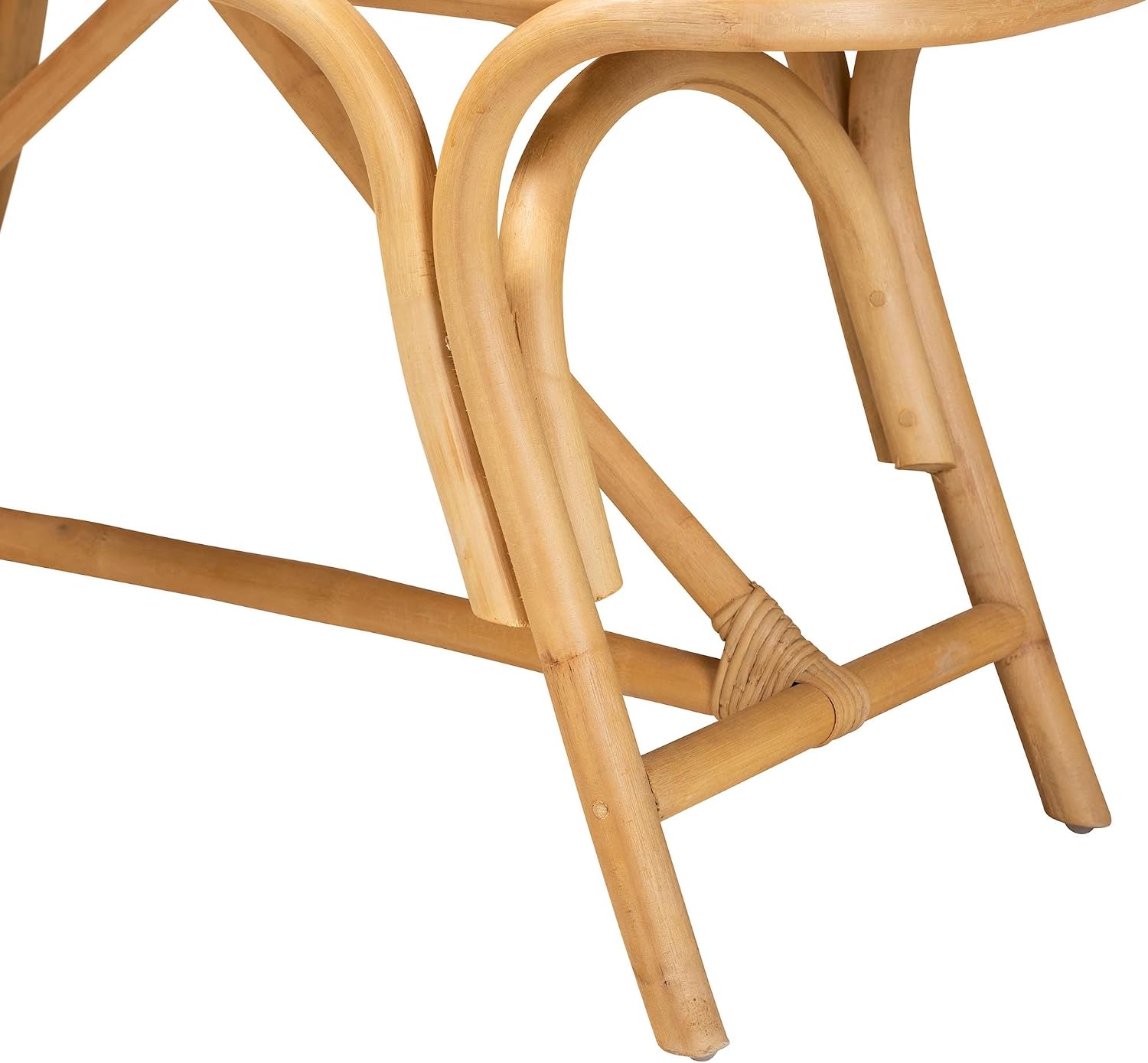 bali & pari Septa Modern Bohemian Natural Rattan Accent Bench