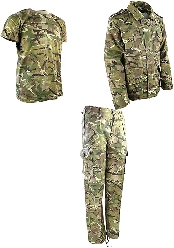 Kids Camo Coat, T-Shirt and Trouser Gift Set Military Childrens Army Set 23 Age 12-13