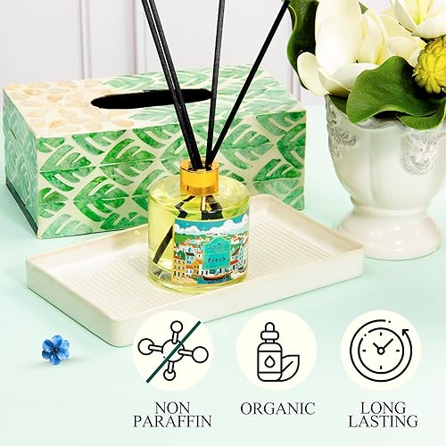 Miniatura 3 de Juego de difusor de varillas de 6.7 onzas, difusor de aroma fresco para el hogar con 6 varillas, difusor de aceite esencial para decoración de