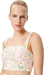 Koton Çiçekli Crop Büstiyer Kalın Askılı Gipeli