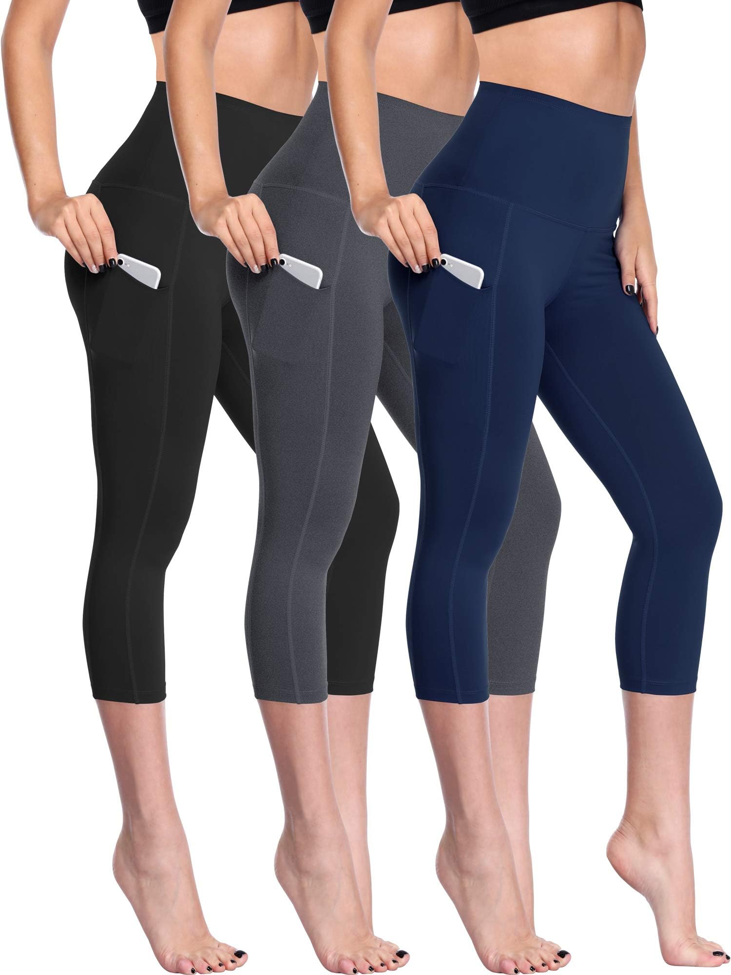 NELEUSwomens Capri Compression Pants (pack of 3)