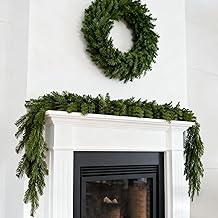 2 Pcs 6 Ft Outdoor Norfolk Pine Garland，Cedar Garland，Christmas Garland for Mantle，Christmas Decorations Indoor，Table Decorations Wreath，Mantle, Wall, Indoor