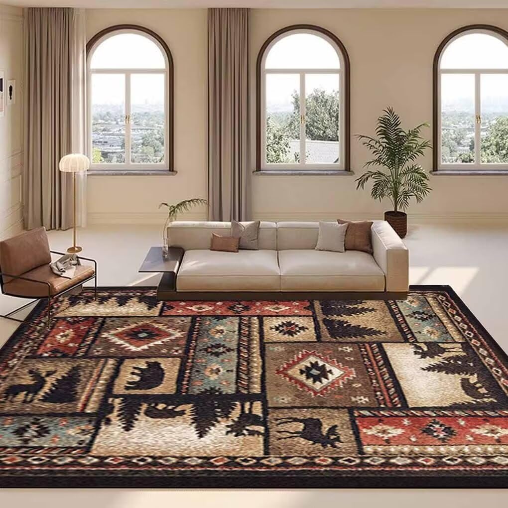 Amazon.com: Soyalie Lodge Native Cabin Style Rustic Area Rug for Living ...