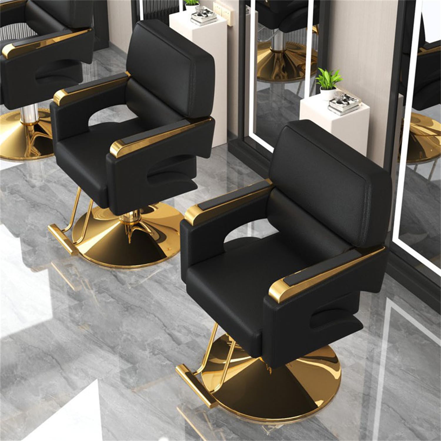 Friseurstühle, Schwerlast-Friseurstuhl – 360° drehbar, höhenverstellbarer hydraulischer Salonstuhl für Damen und Herren, multifunktionaler Wasch- und Haarschneidestuhl, langlebig und komfort