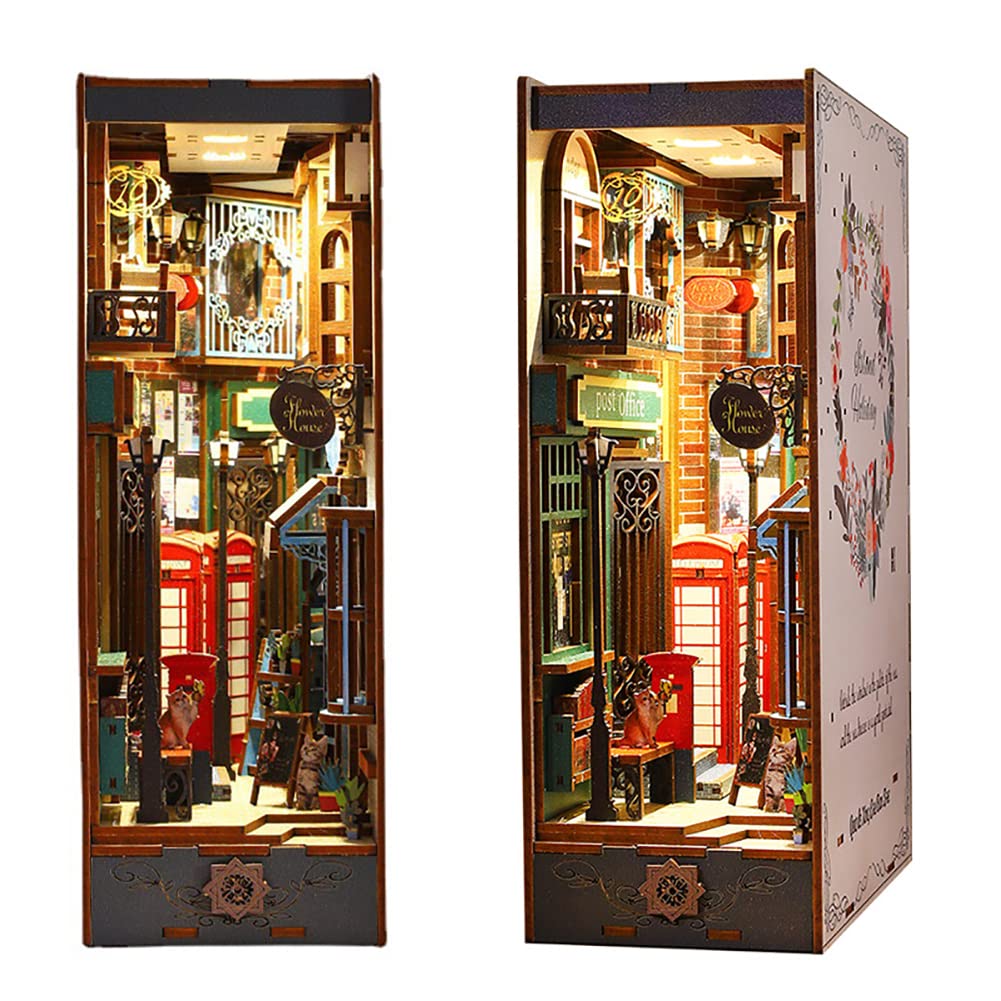 Book Nook Kit fai da te in miniatura, casa delle bambole, kit per adulti e ragazzi, libreria Booknook, modello da costruire con luce LED, regali per familiari e amici (vacanze sull'isola