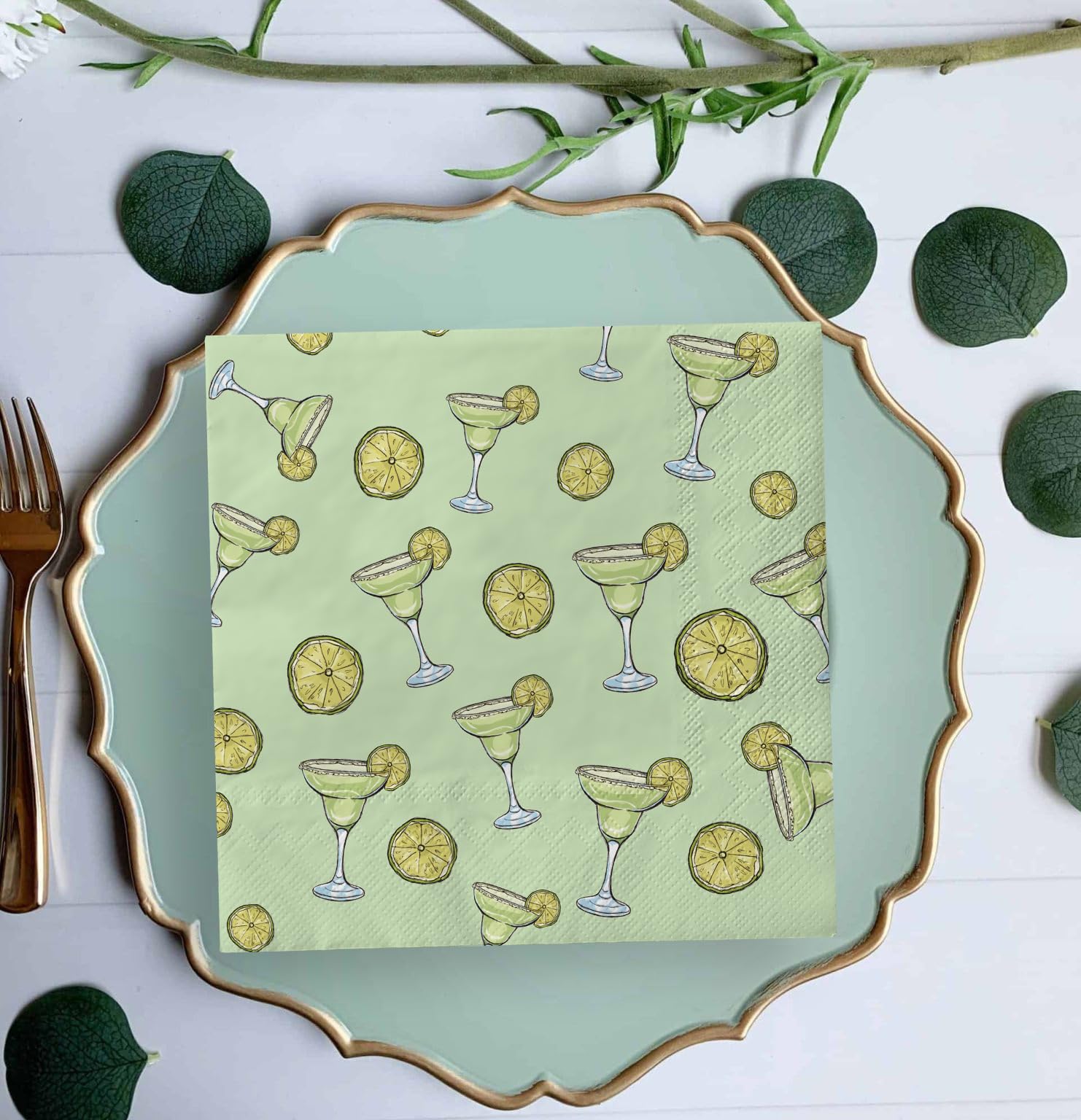 20 Serviettes Jetables Fleuries Rose-Lilas Vert Sauge – Motifs Floraux Élégants – Idéal Anniversaire, Baby Shower, Mariage & Fêtes Printanières