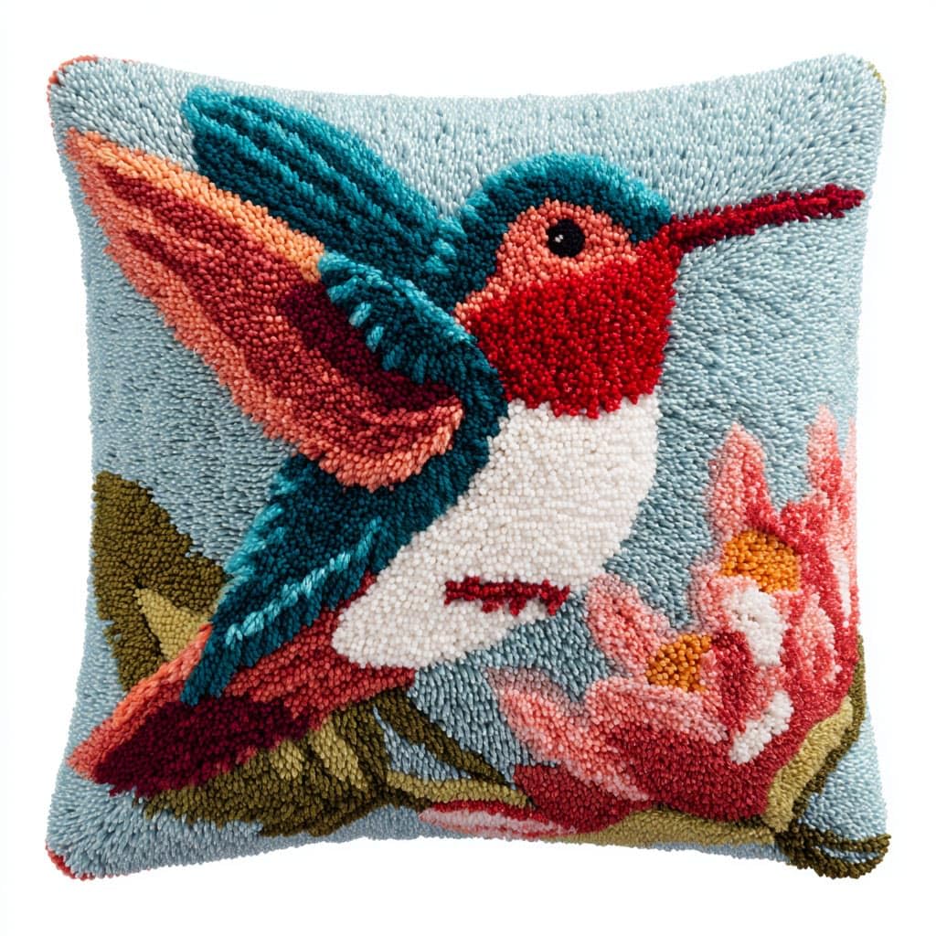 Henypt DIY Latch Hook Cushions Kits, Flowers and Birds