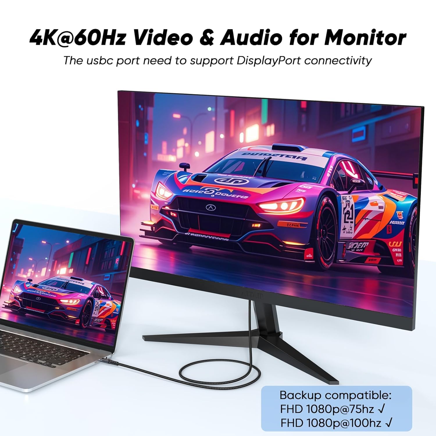 USB C to USB C Data Transfer Cable 6Ft 2 Pack, USB C 3.2 Gen 2x2 with 20Gbps High Speed, 4K@60Hz Monitor Video Display, 100W Fast Charging Full Function Cord for Macbook Phone Monitor External SSD Hub