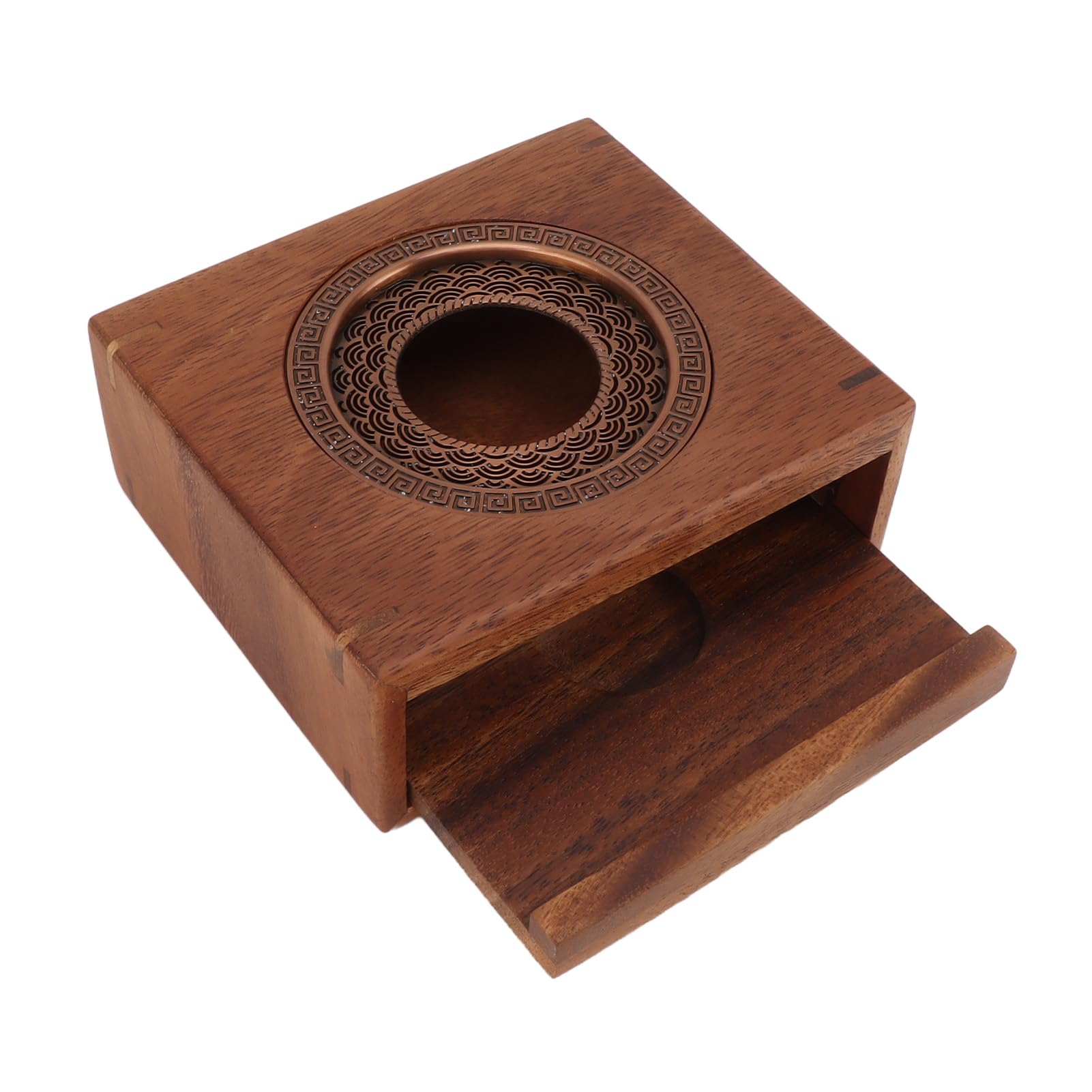 Japanese Style Walnut Teapot Warmer with Candle Tea Warmer Stove Function, Keeps Tea Warm, Enhances Flavor, Multifunctional Use for Home