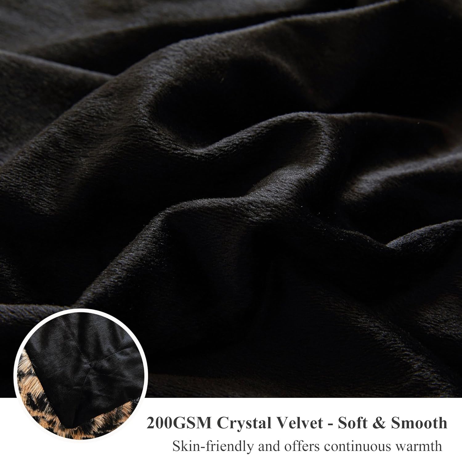 XeGe Fluffy Faux Fur Leopard-Tiger Patchwork Print Throw, Comfy Plush Fuzzy Lap Blanket, Modern Chic Shaggy Couch Throw Sofa Chair Bed Car, Aesthetic Decorative Furry Blanket, Brown and Black, 50x60 - Image 6