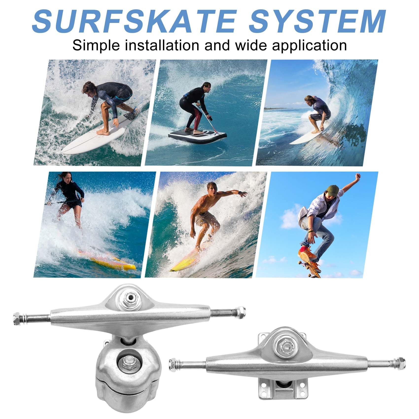Land Surf Skateboard Eje para S6 Rojo BruCke Surfskate Skateboard Adapter,Plata Junta Set