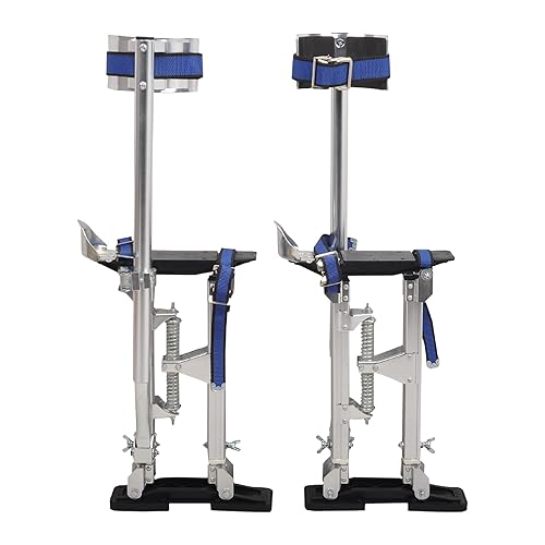 Zancos para paneles de yeso para adultos, alturas ajustables de 15 a 23 pulgadas, pilotes de aluminio para trabajar en lugares altos, color plateado