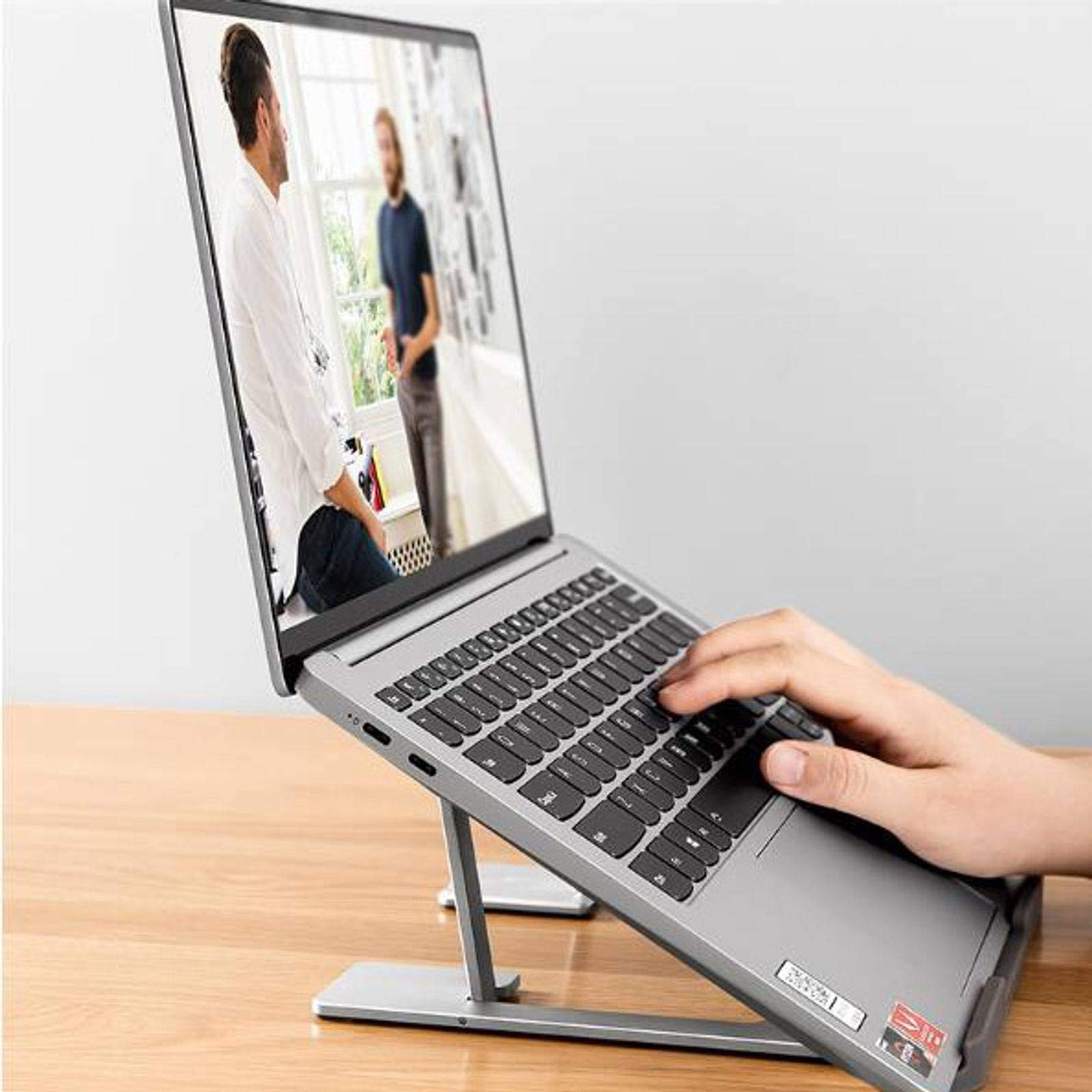 Supporto per Laptop, Supporto per Laptop ventilato Pieghevole in Alluminio Supporto per Notebook ergonomico Portatile Regolabile Adatto per Laptop da 10-15,6 Pollici-Grigio
