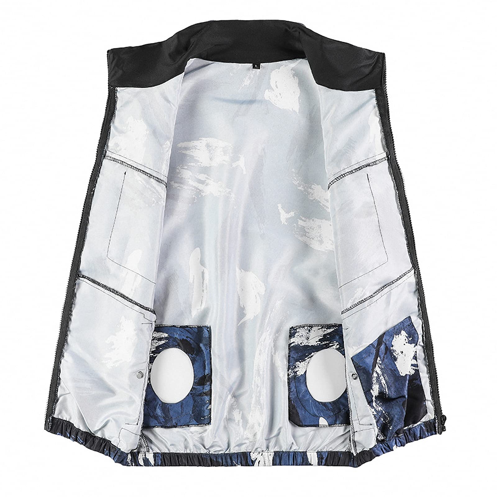 Ropa de Trabajo de Aire Acondicionado para Hombres de Verano,Ventilador de Carga USB para Exteriores,Chaleco de enfriamiento,protección Solar para Deportes Mangas Cortas