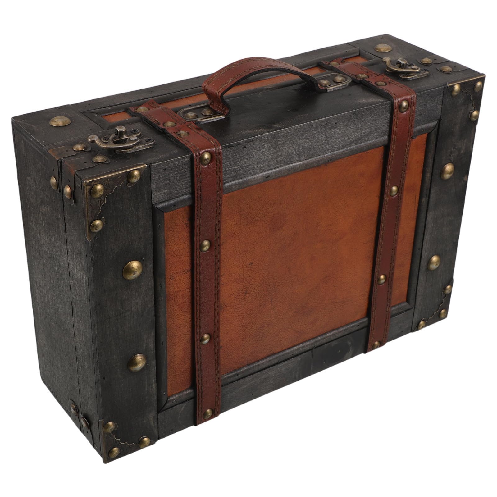 POPETPOP Maleta de Madera y Accesorio de Fotografía para Almacenamiento Vintage de Gran Capacidad, Caja Retro Adecuado para Embellecimiento del Hogar