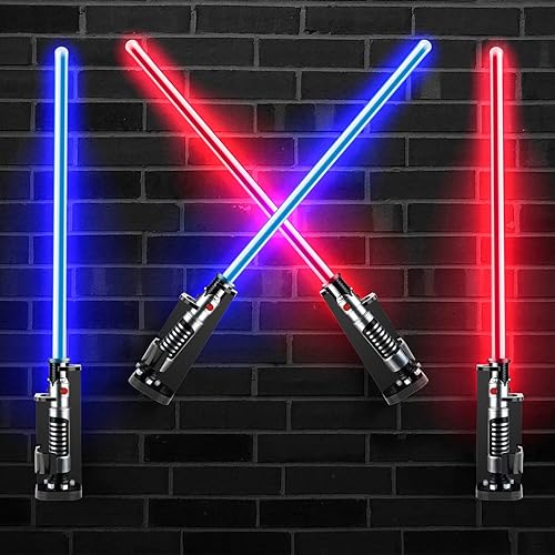 Miniatura 7 de Cosmos 1 juego de soporte de sable de luz de montaje en pared, soporte de exhibición cruzado de duelo acrílico, doble sable de luz para
