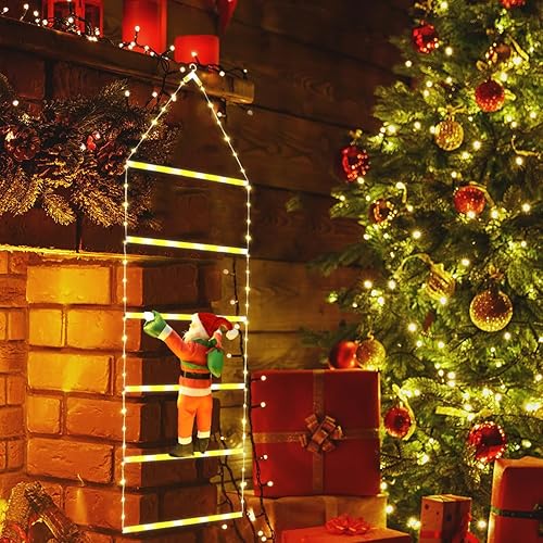 Luces de escalera para decoración de Navidad, luces LED de Navidad de 3.3 pies para interiores con temporizador, 8 modos, luces decorativas de Luces de escalera para decoración de Navidad, luces LED de Navidad de 3.3 pies para interiores con temporizador, 8 modos, luces decorativas de