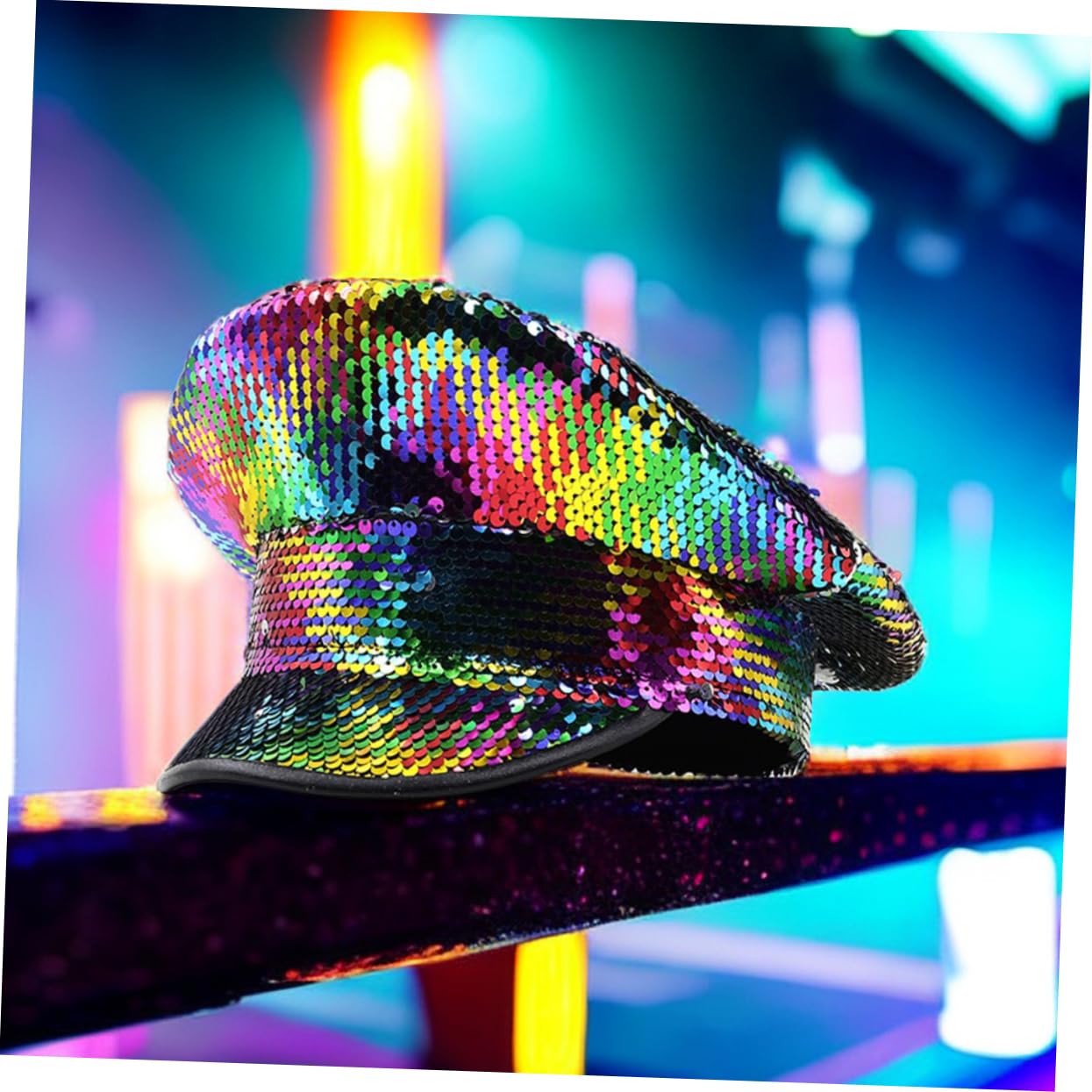 2stücke Disco Party Hut Mit Bunten Pailletten Verstellbar Für Junggesellenabschied Und Festlichkeiten Modisches Accessoire Für