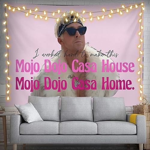 Miniatura 2 de UTELKA Mojo Dojo Casa Tapiz divertido meme tapices de bandera I Work hard to Make This Banner para colgar en la pared para dormitorio universitario,
