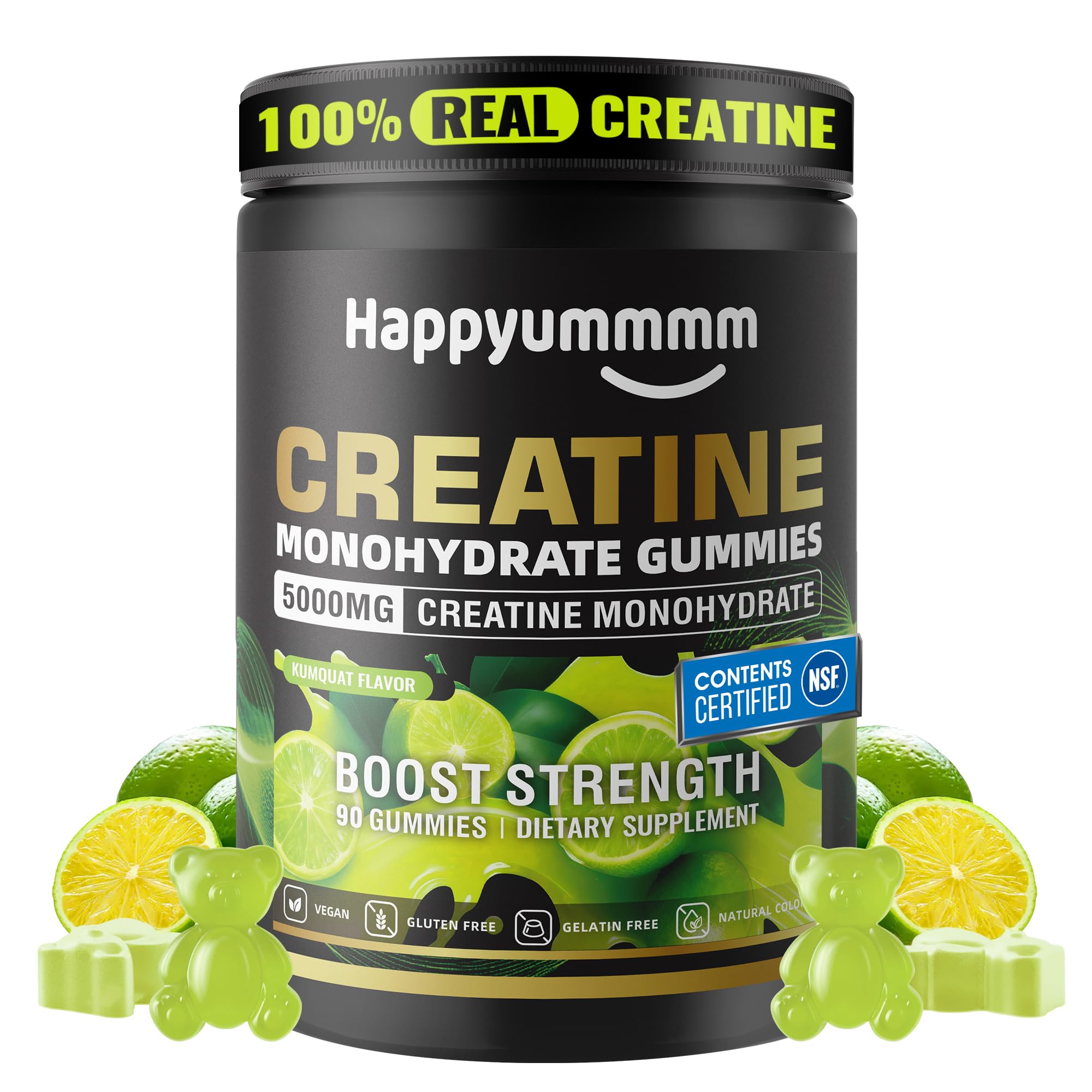 Creatine Monohydrate Gummies, NSF Certified, 5g Dose for Men & Women to Support Muscle, Strength, Recovery, Cognitive Health & Memory, Cherry Flavor, 90 Gummies — Amazon image 14