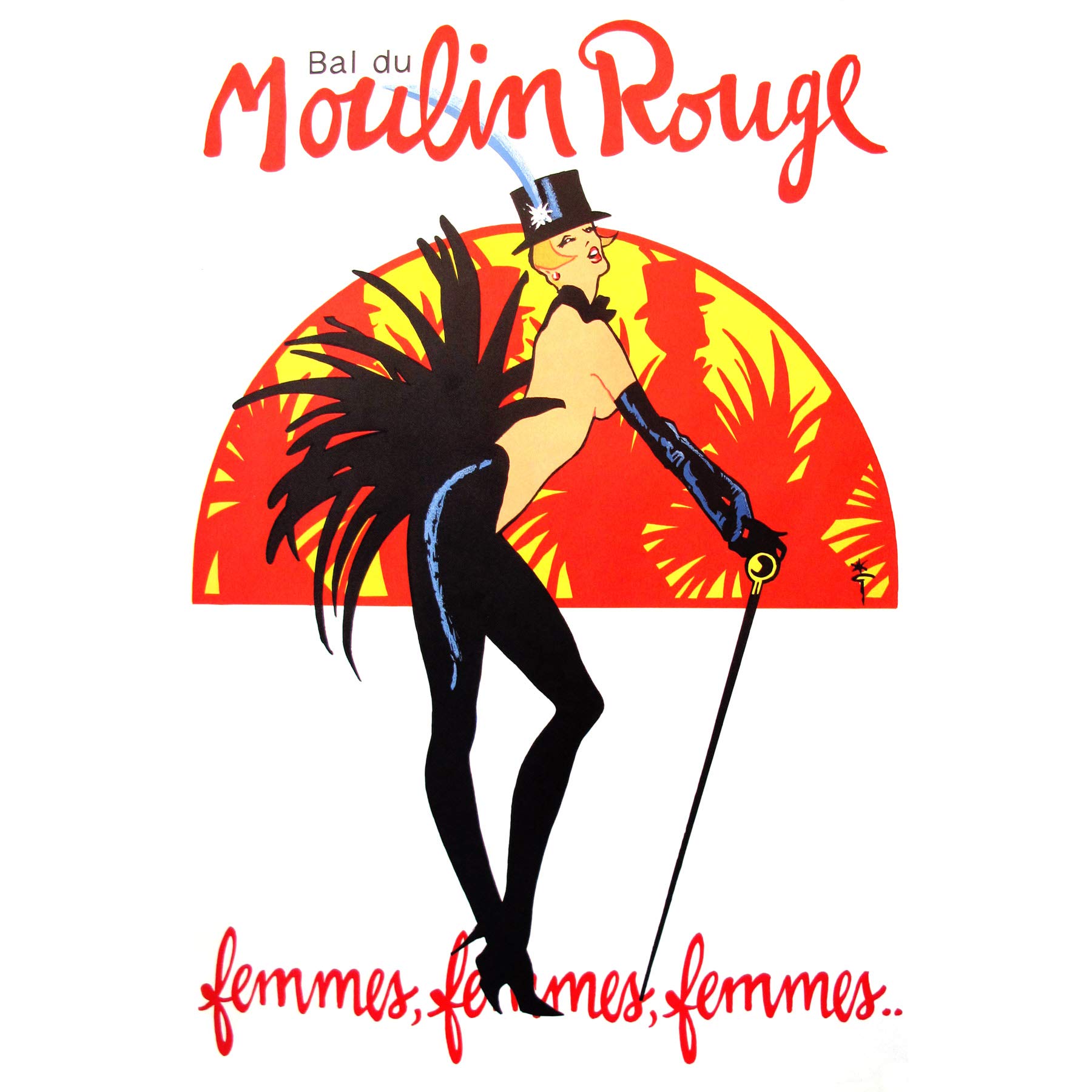 Wee Blue Coo Burlesque Moulin Rouge Paris Girls Large Wall Art Poster Print Thick Paper 18X24 Inch