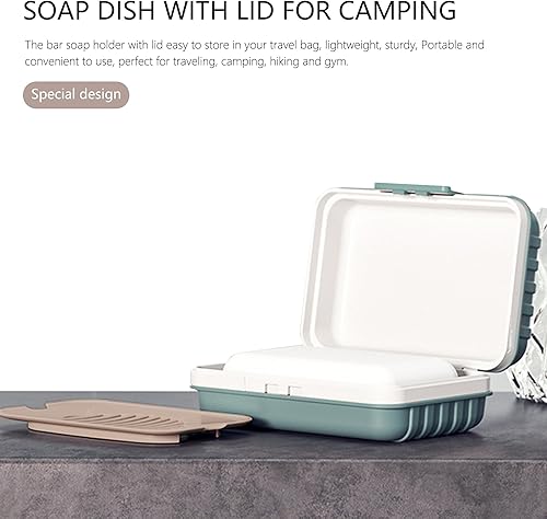 Miniatura 6 de Recipiente de jabón de viaje, funda de viaje de jabón a prueba de fugas, jabonera con tapa para campamento, al aire libre, baño, senderismo y viajes