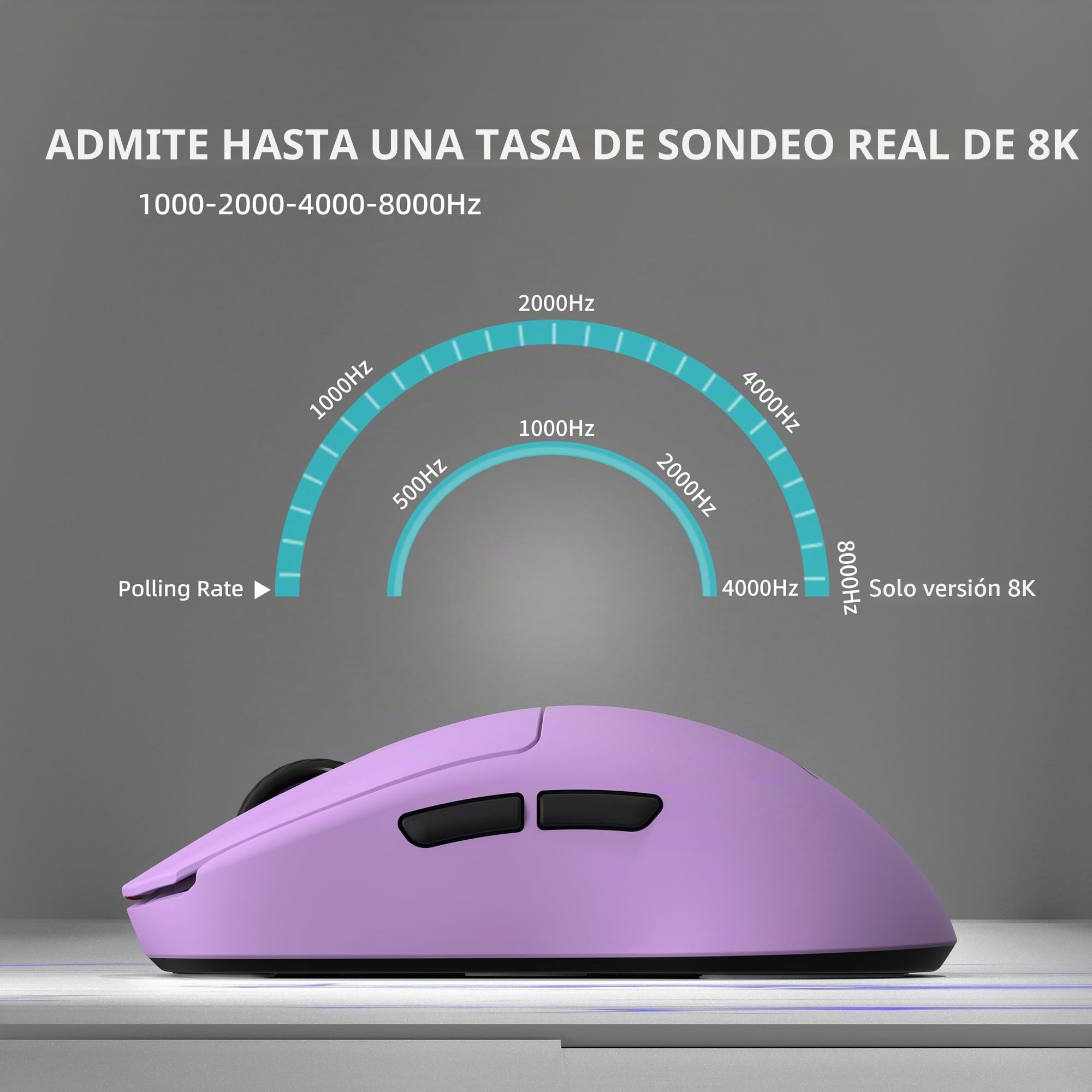 Z2 - Ratón inalámbrico para juegos Bluetooth PAW3395, tasa de sondeo 8K-30K DPI, sensor TTC, 3 modos de conexión, 400 horas de batería, ultraligero