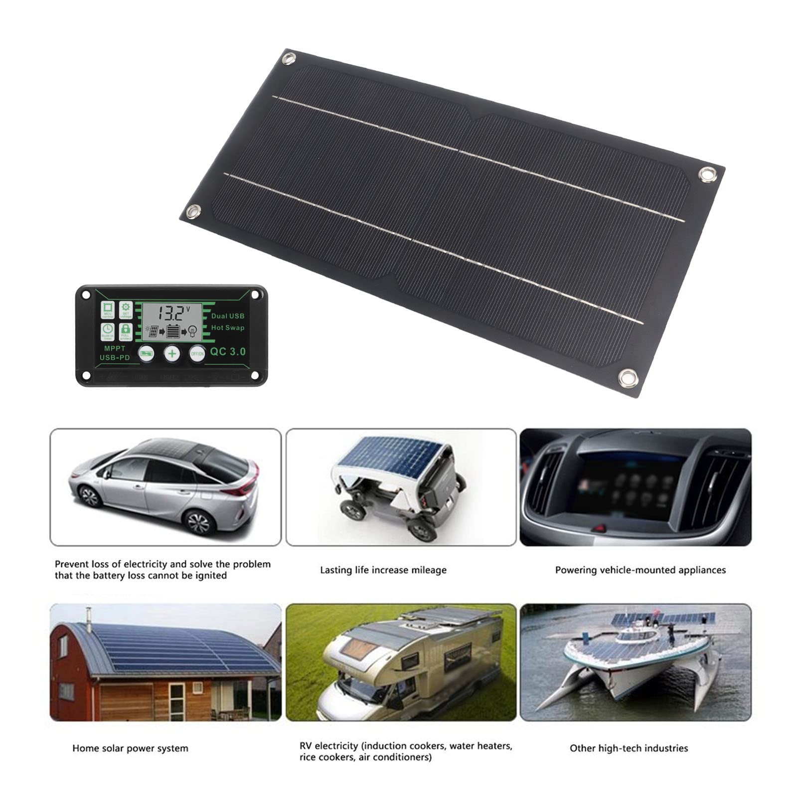 Monokristallines Silizium-Solarpanel, 600 W, hohe Effizienz, stabiler Betrieb für die Landwirtschaft im Freien, Wohnmobil, Auto