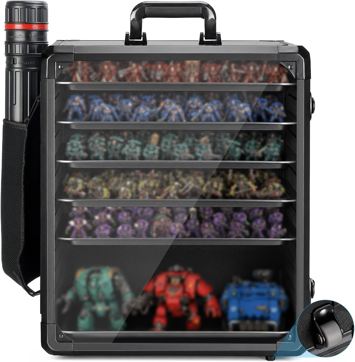 ONULISS Miniature Carrying Case with Side Mesh Pouch 6 Trays (X-Large Size)