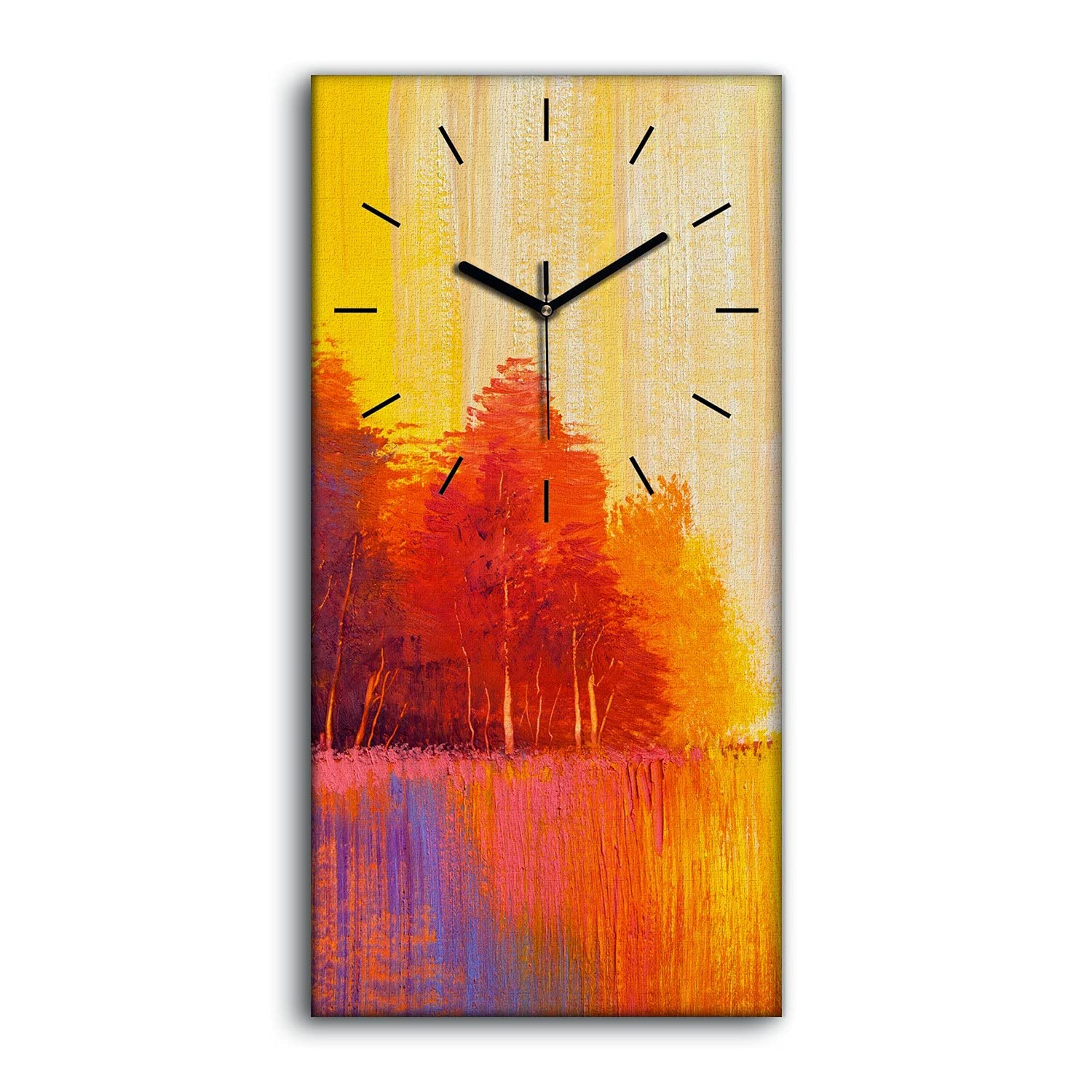 Horloge sur Toile Salon et Chambre - Décoration Murale Paysage d'Automne