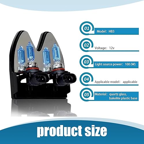 Miniatura 2 de Pack-2 Luces halógenas para automóvil, 12 V 100 W, súper brillantes, de luz alta, luces antiniebla de conducción universal, impermeables, para