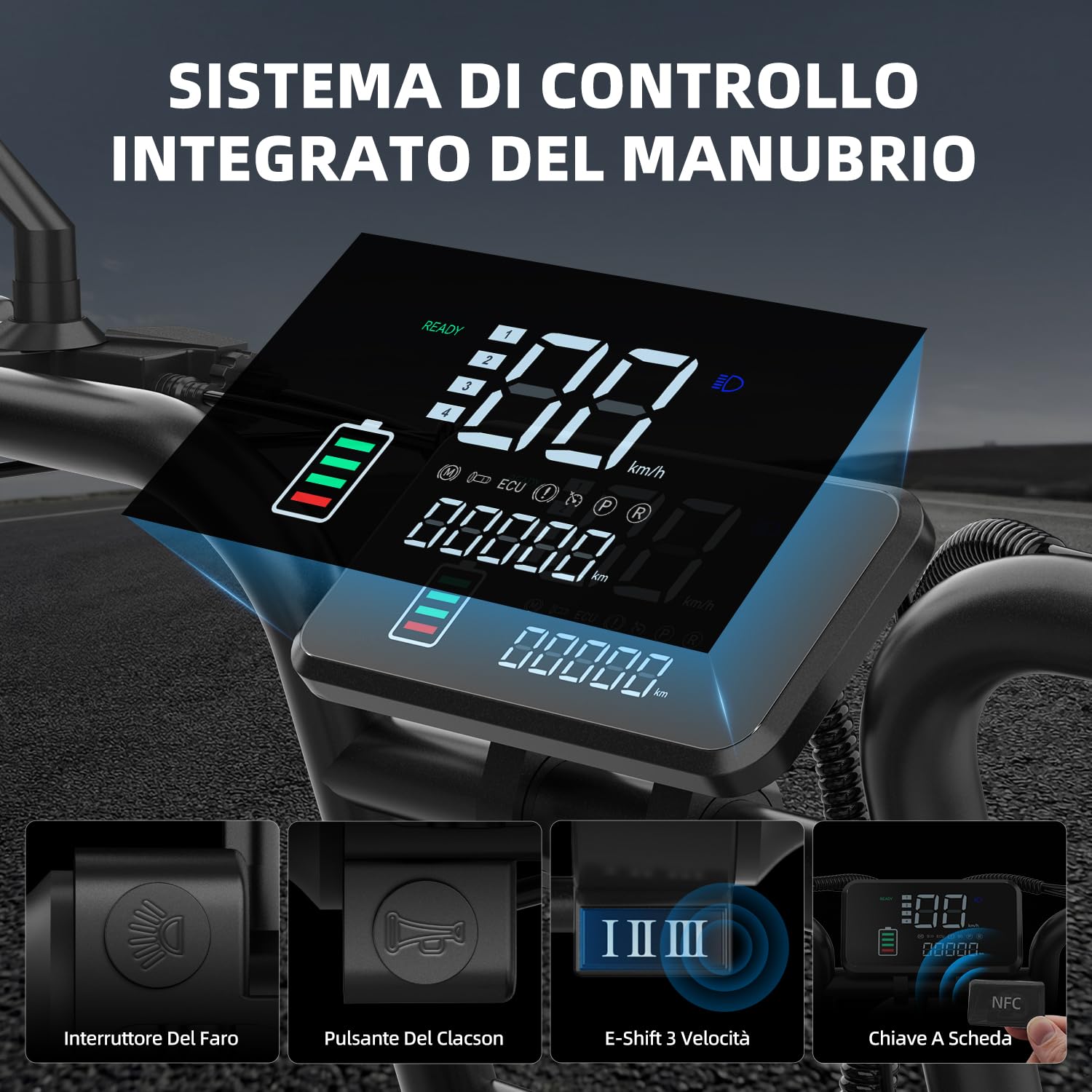 X5 Bicicletta elettrica per adulti, 20 x 4 Fat Tyre Mountain bike con autonomia di 80 km e batteria removibile 48 V 15 Ah, motore 250 W, 25 km/h, bicicletta elettrica da fuoristrada con borsa