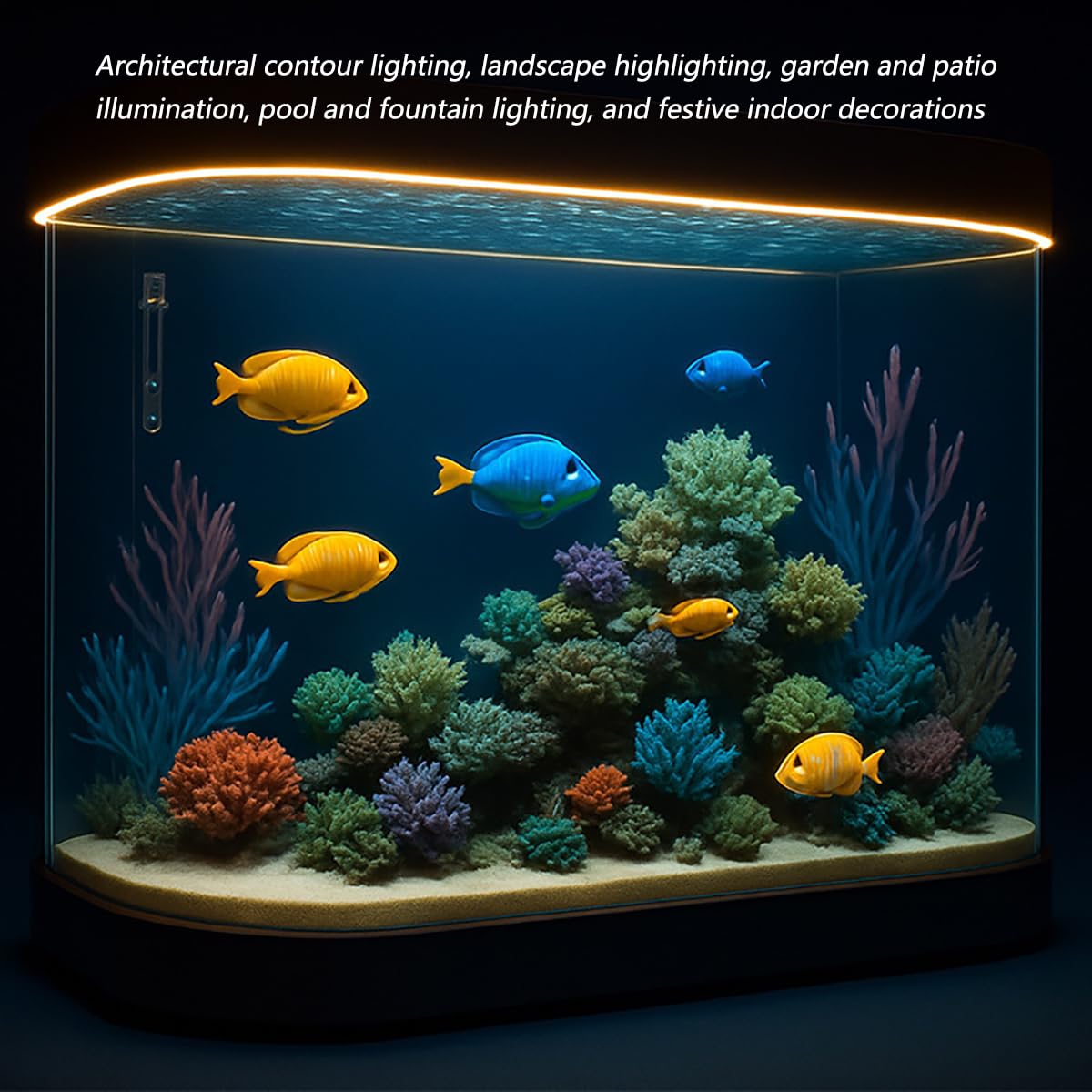 BININBOX Bandeau LED Lumineuse COB IP68 Étanche Néon 320LED/M Découpable 24V Ruban LED Light Strip Décoration pour Escalier, Aquarium, Piscine, Chambre, Noël, Fête (Lumière Bleu, 50 Mètres)