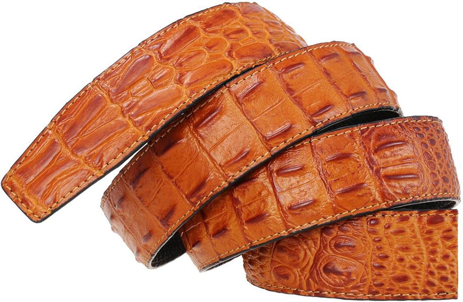 [売店] メンズベルト・メンズベルト・革 メンズベルト 3.5cm牛革本革製カジュアル耐久ベルト(Gelb Braun,120)