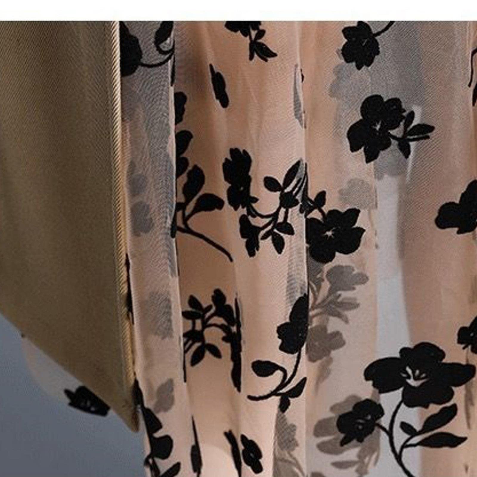 Falda larga para mujer, primavera y verano, falda de malla irregular, falda de cintura alta, falda larga hasta la rodilla