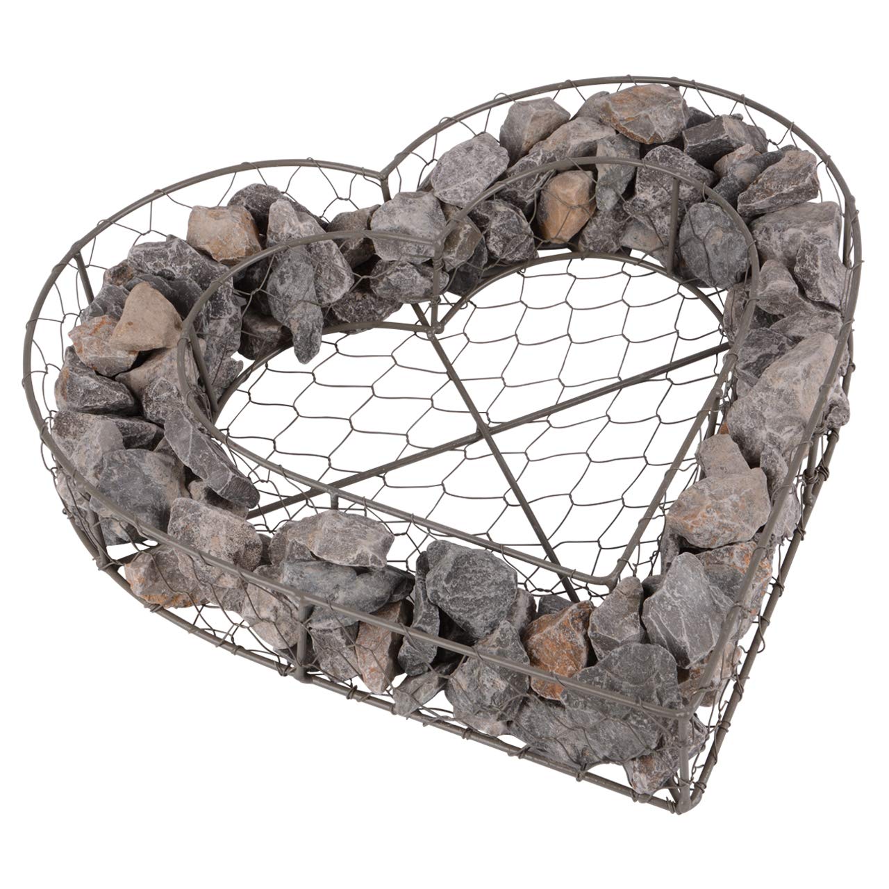 Cœur en métal pour planter et remplir avec pierres DKL.Gris Grand