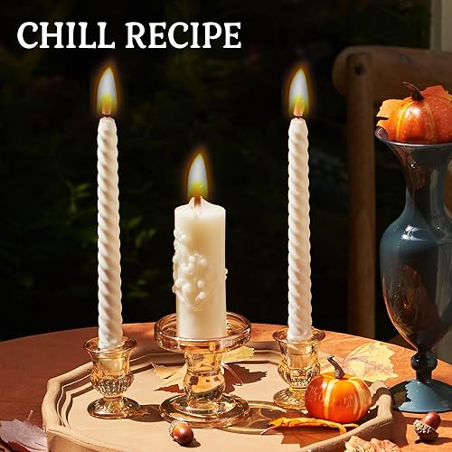 Miniatura 5 de CHILL RECIPE Portavelas de vidrio para velas de pilar, velas cónicas, juego de 3 portavelas de cristal, portavelas dorado Unity