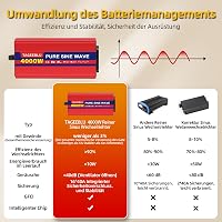TAGEEBLU 4000W Tiszta Szinusz Inverter 12V-ról 230V-ra Autóhoz LCD Kijelzővel 3